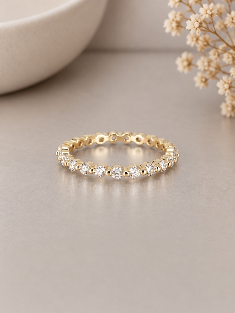 Gold CZ Eternity Band